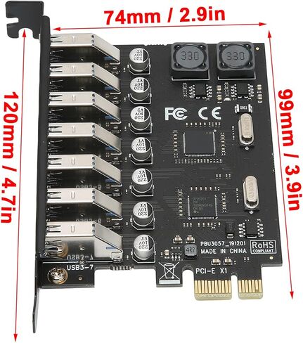 بطاقة Eansion ذات 7 منافذ USB3.0، واجهة PCI Eress، سرعة نقل 5 جيجابت في الثانية، ذاتية التشغيل، متوافقة مع لوحة التحكم NEC، تدعم / /7/8/8.1/10 in Kuwait
