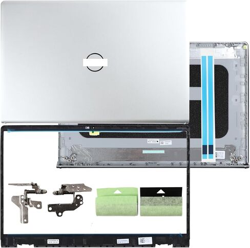 غطاء خلفي LCD مع إطار أمامي + مفصلات + غطاء عمود بديل لجهاز DELL Inspiron 15 3510 3511 3515 3520 3525 كمبيوتر محمول، 0DDM9D 06PTYR 0RFKD3 09WC73 NVGVH 0681GY، شريطان لاصقان in Kuwait