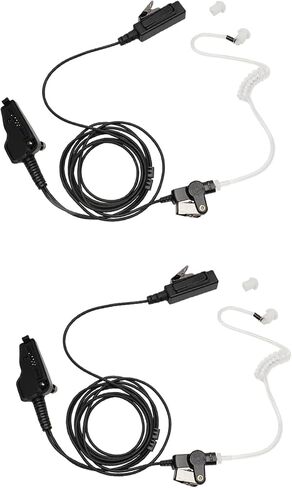 سماعة أذن مع ميكروفون PTT متوافقة مع كينوود NX-200 NX-210 NX-3300 TK-3180 NX5200 TK-390 NX-5300-K2 NX-300 P25 ​​K2 VP6000 جهاز اتصال لاسلكي ثنائي الاتجاه سلكين مع أنبوب صوتي، قطعتان in Kuwait