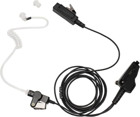 سماعة أذن مع ميكروفون PTT متوافقة مع كينوود NX-200 NX-210 NX-3300 TK-3180 NX5200 TK-390 NX-5300-K2 NX-300 P25 ​​K2 VP6000 جهاز اتصال لاسلكي ثنائي الاتجاه سلكين مع أنبوب صوتي، قطعتان in Kuwait
