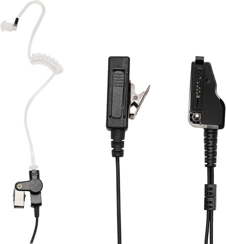 سماعة أذن مع ميكروفون PTT متوافقة مع كينوود NX-200 NX-210 NX-3300 TK-3180 NX5200 TK-390 NX-5300-K2 NX-300 P25 ​​K2 VP6000 جهاز اتصال لاسلكي ثنائي الاتجاه سلكين مع أنبوب صوتي، قطعتان in Kuwait