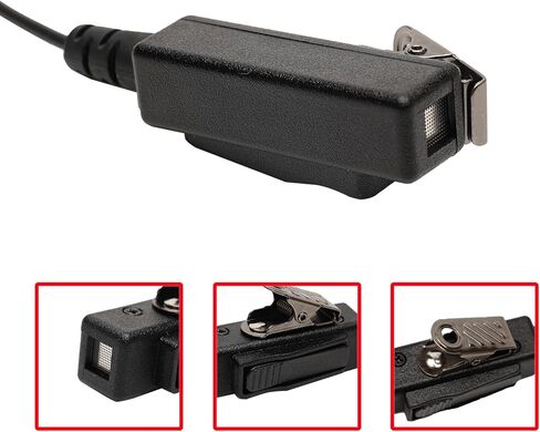 سماعة أذن مع ميكروفون PTT متوافقة مع كينوود NX-200 NX-210 NX-3300 TK-3180 NX5200 TK-390 NX-5300-K2 NX-300 P25 ​​K2 VP6000 جهاز اتصال لاسلكي ثنائي الاتجاه سلكين مع أنبوب صوتي، قطعتان in Kuwait