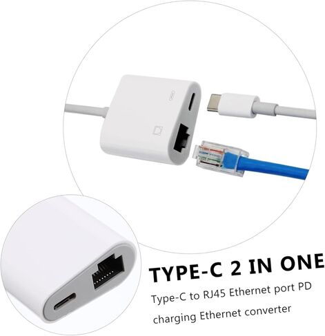 USB-c to Ethernet Cable Type-c to Converter Ethernet Extender Adapter Network Converter 5.82 * 1.45 * 0.66in in Saudi Arabia