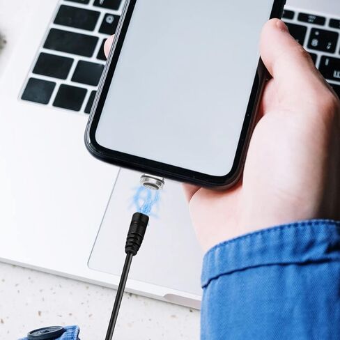 Milisten 8 قطع كابل شحن رأس مغناطيسي USB c إلى محول مغناطيسي USB كابل محول طرف الموصلات موصل طرف الهاتف الخليوي لتدوير خط البيانات المعدني in Kuwait