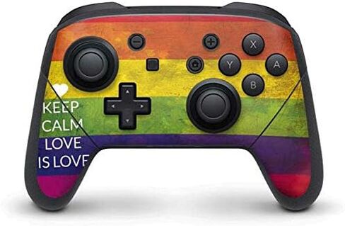 غلاف Skinit للألعاب متوافق مع وحدة تحكم Nintendo Switch Pro - تصميم علم قوس قزح عمودي in Kuwait