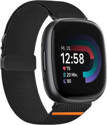 أربطة من النايلون متوافقة مع Fitbit Versa 3/4 /Sense/Sense 2، أشرطة بديلة رياضية قابلة للتعديل للنساء والرجال in Kuwait