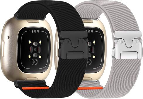 أربطة من النايلون متوافقة مع Fitbit Versa 3/4 /Sense/Sense 2، أشرطة بديلة رياضية قابلة للتعديل للنساء والرجال in Kuwait