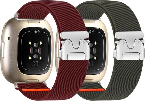 أربطة من النايلون متوافقة مع Fitbit Versa 3/4 /Sense/Sense 2، أشرطة بديلة رياضية قابلة للتعديل للنساء والرجال in Kuwait