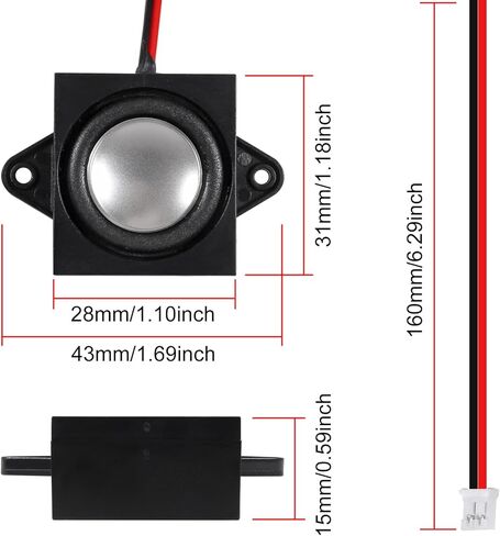 2Pcs 3W 4 Ohm Mini Loudspeakers 3 Watt JST-PH2.0 Interface Micro Speaker for Arduino, Small Electronic Projects, Advertising Machines, LCD TV Monitors in Saudi Arabia