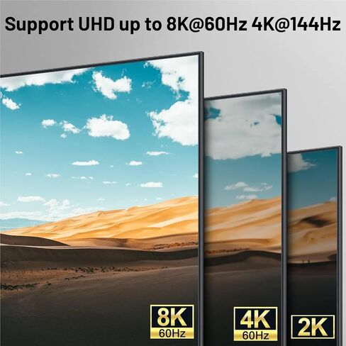 4K@144Hz KVM Switch 2 Monitors 2 Computers 8K@60Hz,HDMI +Displayport Dual Monitor with 4 USB 3.0 Port for Keyboard Mouse Printer(AU Power Adapter) in Saudi Arabia