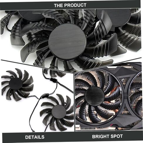 Veemoon مروحة تبريد بطاقة الرسومات 2-pin 75mm استبدال Gpu Cooler لنظام تبريد بطاقة الفيديو للكمبيوتر in Kuwait