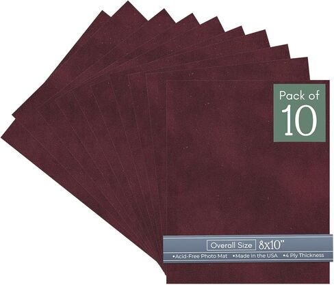 CountryArtHouse Berry Suede Acid Free 8x10 Backing Board - Uncut Photo Mat Board - 1 Sheet in Kuwait