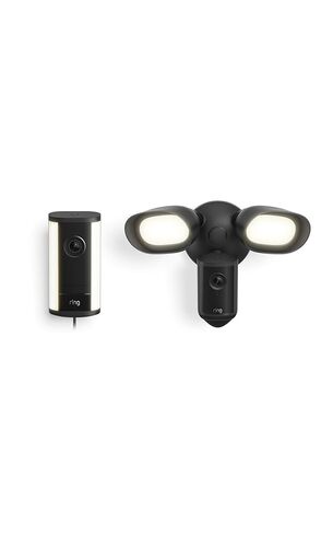 ،Ring Spotlight Cam Pro ،Plug-In (أحدث موديل) ،أسود مع Floodlight Cam Pro (أحدث موديل) ،أسود in Saudi Arabia