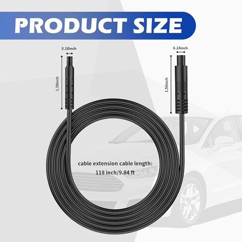9.84Ft 4 Pin Backup Camera Extension Cable,Pure Copper 28 AWG Backup Camera Wire with Male and Female Plugs,Plug and Play Back Up Cameras Extension Cable as Dash Cam Cables in Kuwait