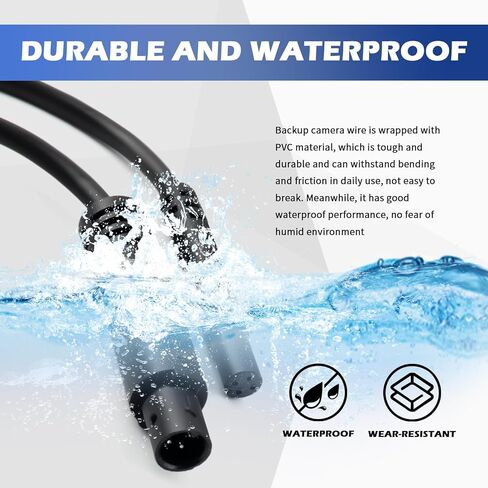 9.84Ft 4 Pin Backup Camera Extension Cable,Pure Copper 28 AWG Backup Camera Wire with Male and Female Plugs,Plug and Play Back Up Cameras Extension Cable as Dash Cam Cables in Kuwait