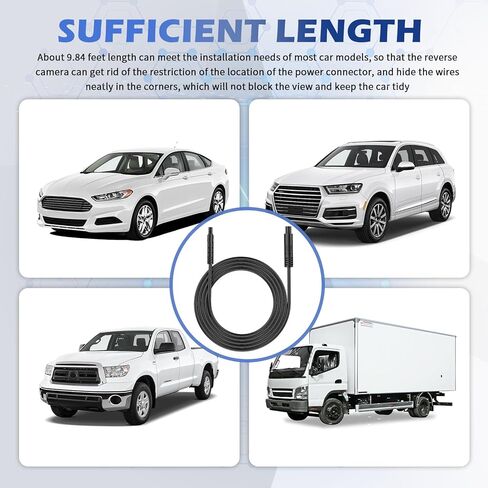 9.84Ft 4 Pin Backup Camera Extension Cable,Pure Copper 28 AWG Backup Camera Wire with Male and Female Plugs,Plug and Play Back Up Cameras Extension Cable as Dash Cam Cables in Kuwait