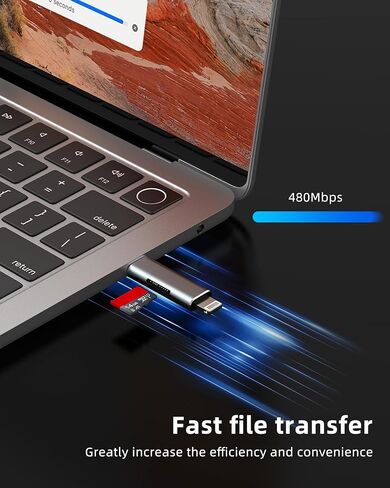 قارئ بطاقات Micro SD USB C Lightning إلى TF محول لهاتف Iphone 17 16 15 14 Pro (2in1) ملحقات عصا ذاكرة الكاميرا الرقمية، فتحة دونجل، كابل كاميرا فلاش للسيارة، محول صور للهاتف المحمول in Kuwait
