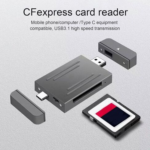 قارئ بطاقة ذاكرة USB من النوع C، 10 جيجابت في الثانية، قارئ بطاقة ذاكرة CFE محمول بفتحتين، محول بطاقة ذاكرة 2 تيرابايت يدعم محرك OTG بحرية لـ R5/Z6/Z7 B متوافق مع الكمبيوتر الشخصي in Kuwait
