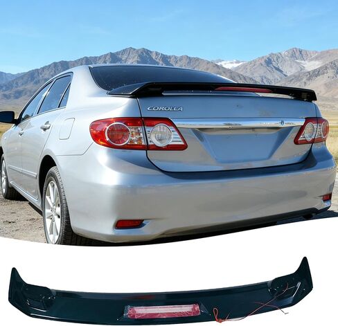 STSEV01 جناح سبويلر خلفي مناسب لسيارة Toyota Corolla Sedan 2020 2021 2022 2023 2024 2025 L/LE/SE/XLE/XSE، ملحقات خارجية للشفاه باللون الأسود اللامع على شكل R in Kuwait