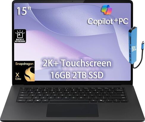 Microsoft Surface Laptop 7 AI Copilot+ PC for Business (15" 2K+ Touchscreen, Snapdragon X Elite (> Intel i7-1355U), 16GB, 1TB SSD) 22-Hr Long Battery Life, Backlit, Wi-Fi 7, IST Hub, Win 11 Pro, Black in Saudi Arabia