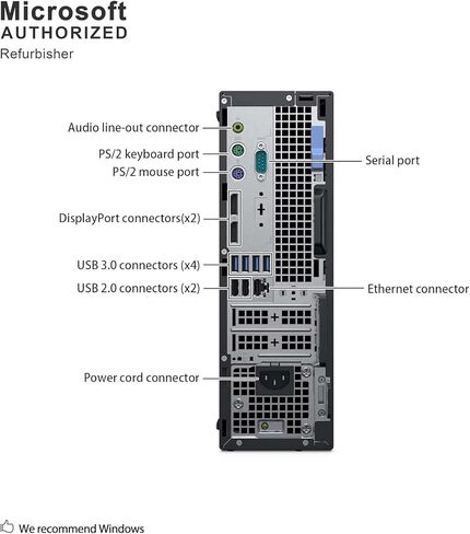 Dell OptiPlex 7070 SFF PC Desktop Computer, 7070 SFF Desktop Core i5-9th Gen, 16GB RAM, 512G SSD, 4K Support, WiFi, Bluetooth, Win11 pro (Renewed) in Kuwait