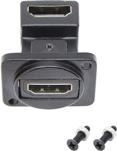 موصل مثبت على اللوحة من سلسلة HDMI D بزاوية قائمة، محول مقبس HDMI أنثى إلى أنثى مع براغي in Saudi Arabia