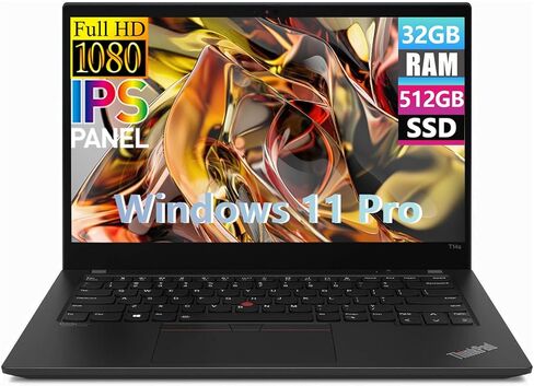 Lenovo Thinkpad T14S (G2) كمبيوتر محمول للأعمال، 14 بوصة FHD (1920 × 1080)، Core i7-1185G7 3.0-4.8 جيجا هرتز، 512 جيجا SSD، 32 جيجا رام، كاميرا ويب، Windows 11 Pro (متجدد) in Kuwait