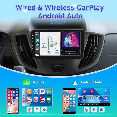 [2+64] Car Radio for Ford Transit 150 250 350 2015-2019, 9 inch Android Touchscreen Stereo with Carplay & Android Auto, GPS, WiFi, Bluetooth, SWC, Rear Camera, FM/RDS in Saudi Arabia