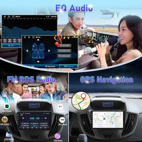 [2+64] Car Radio for Ford Transit 150 250 350 2015-2019, 9 inch Android Touchscreen Stereo with Carplay & Android Auto, GPS, WiFi, Bluetooth, SWC, Rear Camera, FM/RDS in Saudi Arabia