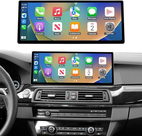 NINETOM 2026 Upgraded 12.3" Ultra-Narrow Touchscreen Wireless CarPlay Android Auto Receiver Compatible with BMW 5 Series F10/F11 (2012–2016), for NBT System in Saudi Arabia