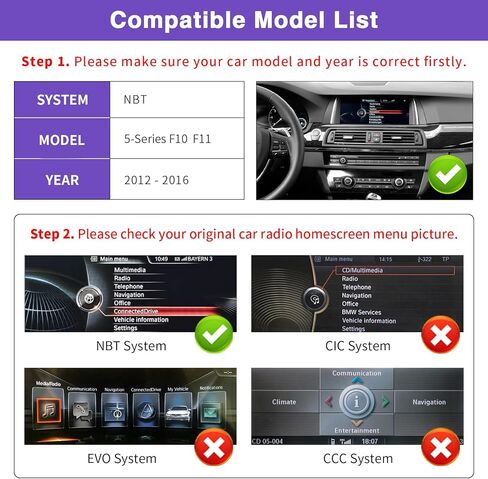 NINETOM 2026 Upgraded 12.3" Ultra-Narrow Touchscreen Wireless CarPlay Android Auto Receiver Compatible with BMW 5 Series F10/F11 (2012–2016), for NBT System in Saudi Arabia