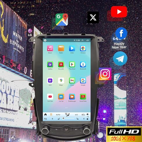 راديو ستيريو للسيارة Android 14 لسيارة Nissan 370Z 2009-2021 مدمج في Carplay/Android Auto 13.8 بوصة وحدة رئيسية طراز Tesla IPS شاشة تعمل باللمس مع ملاحة GPS DSP Bluetooth GPS، FM WiFi + كاميرا احتياطية in Kuwait