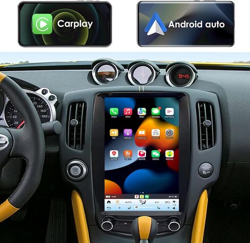 راديو ستيريو للسيارة Android 14 لسيارة Nissan 370Z 2009-2021 مدمج في Carplay/Android Auto 13.8 بوصة وحدة رئيسية طراز Tesla IPS شاشة تعمل باللمس مع ملاحة GPS DSP Bluetooth GPS، FM WiFi + كاميرا احتياطية in Kuwait