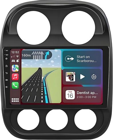 لترقية راديو Jeep Compass Patriot 2010-2016: 4G+32G Android 14 ستيريو سيارة مع CarPlay Android Auto - شاشة لمس 10.1 بوصة GPS للملاحة الرئيسية in Saudi Arabia