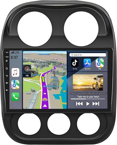 لترقية راديو Jeep Compass Patriot 2010-2016: 4G+32G Android 14 ستيريو سيارة مع CarPlay Android Auto - شاشة لمس 10.1 بوصة GPS للملاحة الرئيسية in Saudi Arabia