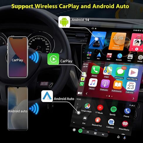 لترقية راديو Jeep Compass Patriot 2010-2016: 4G+32G Android 14 ستيريو سيارة مع CarPlay Android Auto - شاشة لمس 10.1 بوصة GPS للملاحة الرئيسية in Saudi Arabia