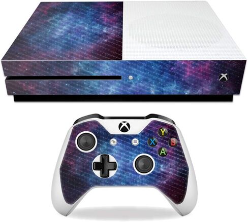 MightySkins Carbon Fiber Skin for Microsoft Xbox One S - Nebula | Protective, Durable Textured Carbon Fiber Finish | Easy to Apply, Remove, and Change Styles | Made in The USA in Saudi Arabia
