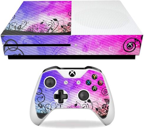 MightySkins Carbon Fiber Skin for Microsoft Xbox One S - Nebula | Protective, Durable Textured Carbon Fiber Finish | Easy to Apply, Remove, and Change Styles | Made in The USA in Saudi Arabia