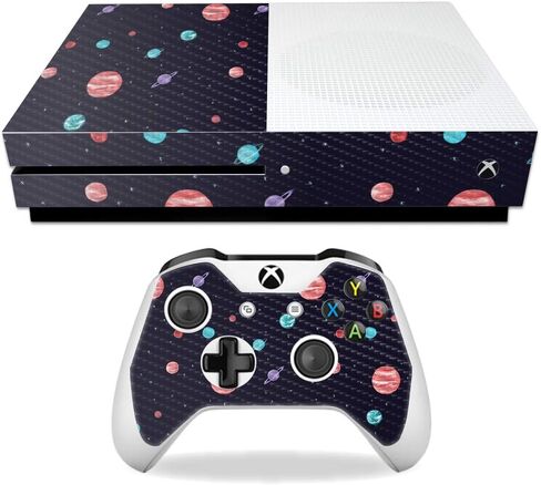 MightySkins Carbon Fiber Skin for Microsoft Xbox One S - Nebula | Protective, Durable Textured Carbon Fiber Finish | Easy to Apply, Remove, and Change Styles | Made in The USA in Saudi Arabia