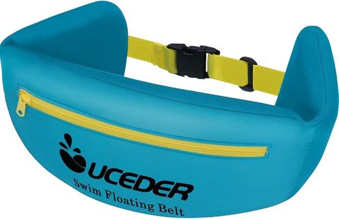 UCEDER Swim Flotation Belt for Adults, Adjustable Swim Belt with Zippered Pocket & Quick Release Buckle,3-Section EPE Swimming Buoyancy Belt, Ideal for Water Aerobics, Pool Training, Aqua Jogging in Saudi Arabia