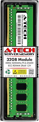 استبدال ذاكرة الوصول العشوائي A-Tech بسعة 32 جيجابايت لجهاز Lenovo 4X77A08634 | DDR4 3200 ميجا هرتز PC4-25600 RDIMM 2Rx8 1.2V ECC وحدة ذاكرة خادم DIMM مسجلة 288 دبوس (4X77A08634-ATC) in Kuwait