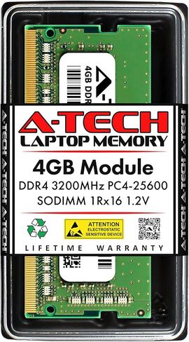 A-Tech 4GB RAM Replacement for Micron MTA4ATF51264HZ-3G2J1 | DDR4 3200MHz PC4-25600 1Rx16 1.2V SODIMM 260-Pin Memory Module in Saudi Arabia