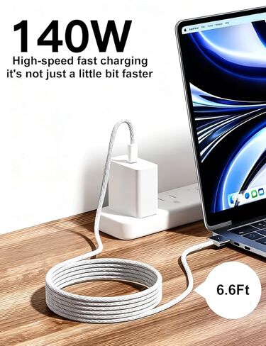 USB-C to Magnetic 3 Cable 6.6FT, 140W Charging Cable Compatible with MacBook Pro (16"/14" 2024/2023/2021), MacBook Air (15"/13" M4 2025, M3 2024, M2 2023, M2 2022) in Saudi Arabia