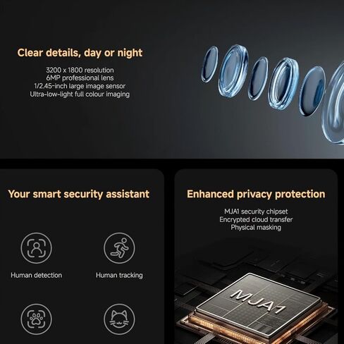 كاميرا XIAOMI الذكية C500، كاميرا أمان داخلية 3.5K/6MP مع درع عدسة مادي وواي فاي 6 ثنائي النطاق، تتبع AI للإنسان/الحيوانات الأليفة، رؤية ليلية كاملة الألوان، متوافقة مع Alexa/Google، HyperOS Connect in Kuwait