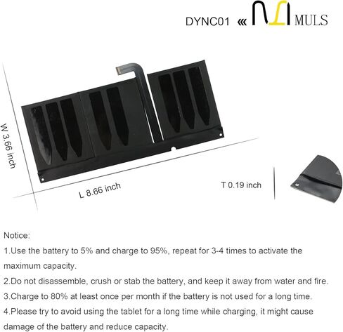 بطارية كمبيوتر محمول MULS 96BTA016H DYNC01 لجهاز Microsoft Surface Pro 8 1983 1982 كمبيوتر لوحي 13.0 Core i5-1145G7 رفيعة للغاية قابلة للفصل 2 في 1 شاشة لمس كمبيوتر محمول للأعمال 96BTA015H 50.2Wh 4414mAh in Saudi Arabia