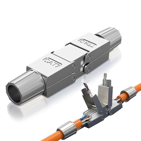 2 Packs Cat7/Cat6A Tool-Free Ethernet Coupler, RJ45 Coupler Shielded up to 23AWG Ethernet Cable Extender Ethernet Coupler Female to Female in Saudi Arabia
