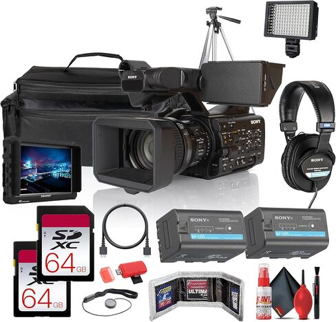 كاميرا فيديو Sony PXW-Z300، كاميرا فيديو احترافية 3-CMOS + شاشة 4K + ميكروفون ECM-VG1 + سماعات رأس + بطاريات 2X + بطاقات ذاكرة 2X سعة 64 جيجابايت + حقيبة حمل كبيرة + المزيد (متجددة) in Kuwait
