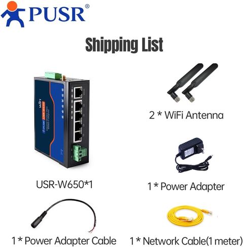 عميل لاسلكي صناعي مزدوج النطاق WiFi5 RS485 RS232 CAN FD إلى WiFi/Ethernet مع حوسبة الحافة 5 جيجابت إيثرنت CAN تحويل بروتوكول FD USR-W650 in Kuwait