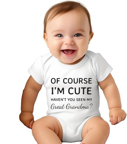 Of Course I'm Cute Haven't You Seen My Great Grandma Baby Onesie - Funny Infant One-piece Baby Bodysuits - White Baby Onesie 3-6 Months in Saudi Arabia