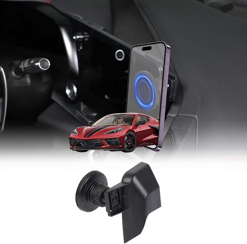 Car Phone Holder Compatible with Chevrolet Corvette C8 2020-2025 Stingray Center Console Dashboard Phone Mount Magnetic Phone Mount Dash Clip Accessories in Kuwait